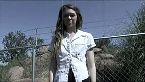 Jessie Andrews gags deep on cock like a total throat slut!