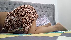 stepdaughter squeezes tight pussy till she squirts everywhere