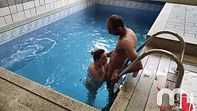 Pregnant wife cheats with trainer, cuck films huge creampie on her hairy pussy