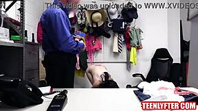 Strip for me teen, now take this cop cock deep in shop!