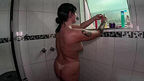 karol silva strips naked everywhere from kitchen to bathroom