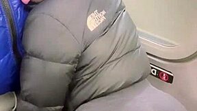 petite stepsis sucks stepbro's 11-inch bbc to public train orgasm