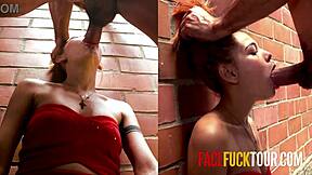 wanna see this hot 18yo latina redhead gagging on monster cock publicly?