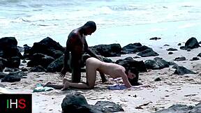 Blonde Teen Fucks Black Monster Cock On Beach