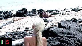 Blonde Teen Fucks Black Monster Cock On Beach