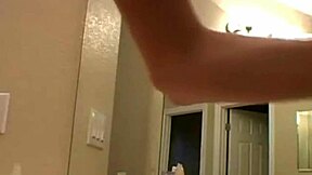 y naked girl shows off small tits in bathroom