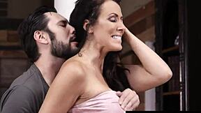 Dark Haired Stepmom's Big Tits Bounce on Young StepSon
