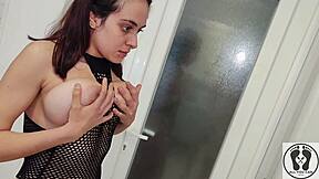 High Heels Big Boobs 18yo Twerks Seductively in Fishnets!