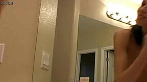 y naked girl shows off small tits in bathroom