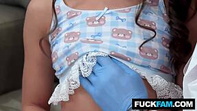 Petite Teen Patient Begs Uncle Doctor to Examine Her Tight Pussy and Small Tits