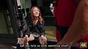 i seduced this horny latina redhead tourist on daddy4k bus for wild fuck