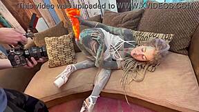 goth teen's emotional backstage lingerie tease turns into big dildo anal play bts