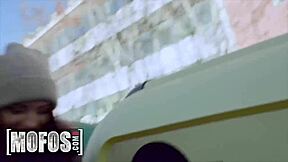 rebecca volpetti's shaved ass pounded public doggy by monster cock mofos