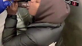 petite stepsis sucks stepbro's 11-inch bbc to public train orgasm