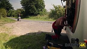 i seduced this horny latina redhead tourist on daddy4k bus for wild fuck
