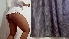 Sexy Morena Strips Dress Fingers Excited Pussy Doggy