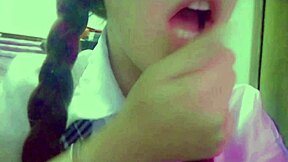shy pigtail student, you sure about masturbating on cam first time?