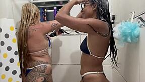 After Beach Shower in Copacabana My Friend and I Fuck in the Shower