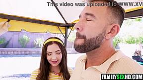 stepdad and stepdaughter turn backyard bbq into hardcore taboo fuckfest