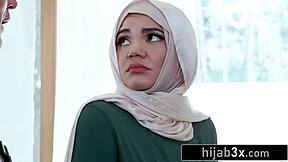 muslim teen's petite pussy rides handyman's throbbing monster cock wildly