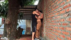 Colombian neighbor caught stealing mangos ends up fucked hard in yard