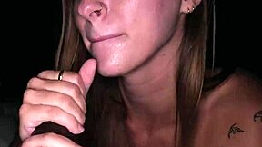 Stacked blonde Angel throats and tittyfucks monster cock wildly