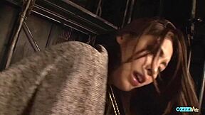 Old dude rips jeans off young girl's puffy pussy for creampie