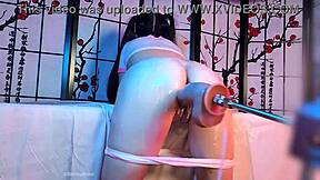 asian teen slut battles fuck machine brutal experiment