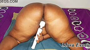 fat ebony ass double stuffed with toys till she squirts hard