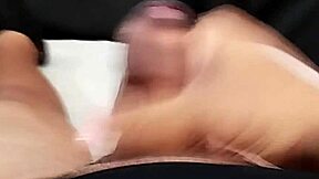 Girlfriend's Juicy Tits and Cunt Jerk My Small Foreskin Cock to Explosive Cum