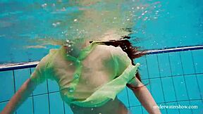 russian shy blonde nina mohnatka swims her small tits underwater hot