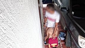 Skinny 18yo's Tight Pussy Surrenders to Stranger's Rough Roadside Ride