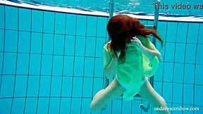 russian shy blonde nina mohnatka swims her small tits underwater hot
