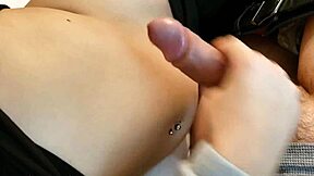 ohh my pregnant belly got covered in hot cum from jerkin that huge cock!
