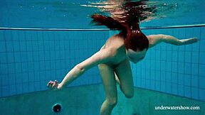 russian shy blonde nina mohnatka swims her small tits underwater hot