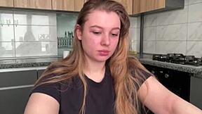 early morning kitchen tingles with juicy pleasure