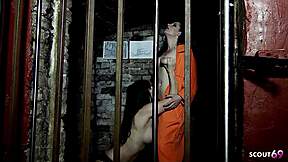 big tits milf dominates teen in prison lezdom rimjob pussy lick