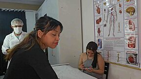 Nurse gyno examines lesbian couple deep fisting orgy?