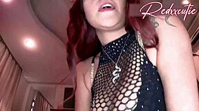 cutie redhead sits and cums hard on big cock 😏