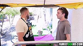 stepdad and stepdaughter turn backyard bbq into hardcore taboo fuckfest