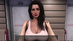 Stranded in Space 112: Big Boobs Ebony Milf Confesses Feelings During Hentai Fuck