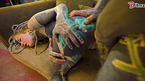 sexy goth dreads teen rides cock ass to mouth sloppy!