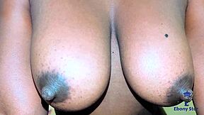 ebony babe's best bedroom scenes with huge boobs bouncing