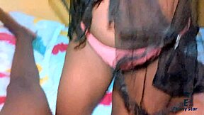 ebony babe's best bedroom scenes with huge boobs bouncing