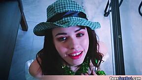 Cosplay Fuck With Stepsis On St Patricks Day Cute Flat Chested Petite Pornstar In Funny Uniform Outfit