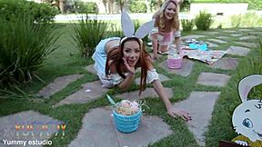 sexy brazilian bunnies larissa leite take dp interracial piss at easter party cumshots