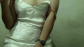 watch this smooth indo babe forced into solo skirt masturbation frenzy