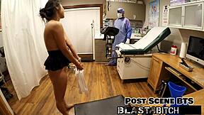 raya nguyen gags on dick while doctor fingers her wet pussy