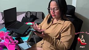 Dominant Latina milf pounds young intern hard for late contracts