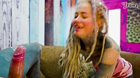 sexy goth dreads teen rides cock ass to mouth sloppy!